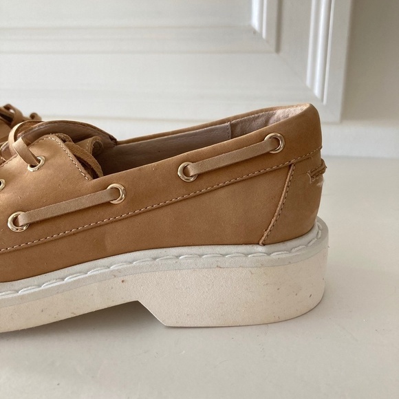 NWOT Cecelia New York Anthropologie Tan Leather Reedy Platform Loafers Sz 6 - Picture 3 of 8